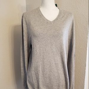 NWT Hawker Rye Cotton Cashmere VNeck Sweater  SZ M